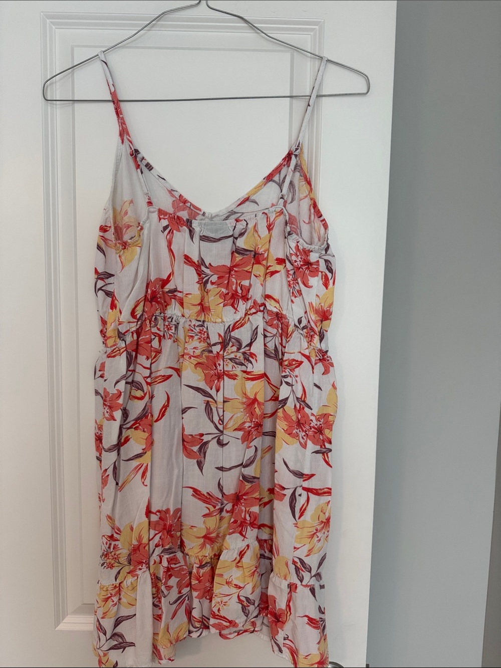 Hurley White Mini Dress with Orange, Purple & Yellow Floral Print - Picture 7 of 9